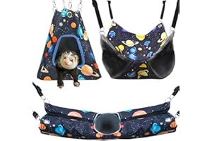 COSYCRADLE Set tunnel e tenda ad angolo retto per furetti, porcellini d'India, tunnel impermeabile in pile x amaca per conigli, ricci, ratti, cincillà, accessori per gabbie di piccoli animali 3in1