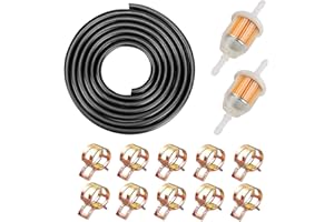 GOIEHIR Kit de Manguera de Gasolina, 2m Mangueras de Combustible, con 10 Abrazaderas de Manguera, 2 Filtros de Gasolina, para Coches, Motos, Diámetro 6mm