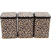 EVLE-Erb25v4 Kare Metal Saklama Kabı 87x87x125, 3 L&uuml; Set, Leo (Leo)