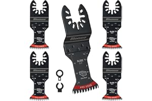 Bionso 5 PCS Multi Tool Blade Arc Edge Oscillating Saw Blades with Japanese Teeth for Wood Plastics Universal Quick Release Blades Fit Dewalt Ryobi Milwaukee Makita (Standard Length)