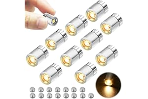 EKKONG Mini Luces LED,Mini Luz LED Adhesiva, Luces LED Pilas Lámpara Decorativa para Decorar Casas de Muñecas, Modelos en Miniatura 3D,Accesorios para Casa de Muñecas (Blanco cálido)