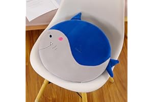 Sarah Duke Sitzkissen Kinder, Runde Stuhlkissen Memory Schaum Sitzkissen Stuhl Sitzpolster Sitz Auflage Tier Bodenkissen Kinder Runden Kissen für Kinderzimmer Schule (Haifisch)