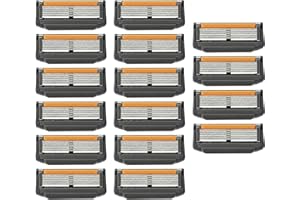 Evapure Razor Blades Compatible with Gillette Fusion 5, 5-Layer Shaving Blades Refill Set, Dual-Layer Lubrication Strips, Designed to Deliver an Ultra-Close & Smooth Shaving, Colour May Vary (16)