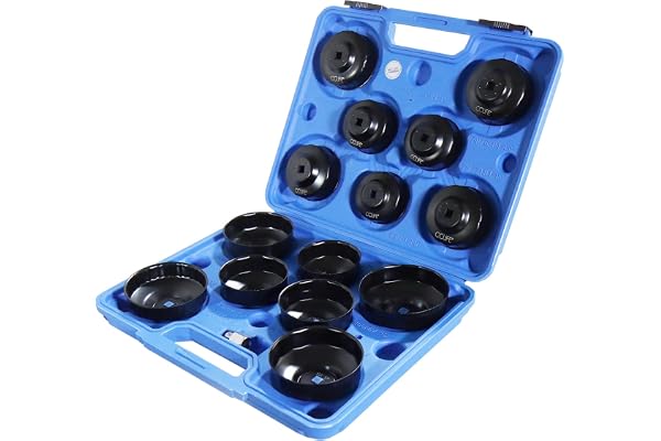 Lot de 15 cloches pour filtres à huile, clés pour filtre à huile, outils