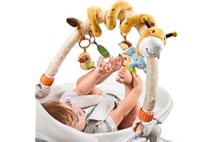 TUMAMA KIDS TUMAMA 2-in-1 Arco y Juguetes Espiral Carro Bebes 0 3 4 6 Meses, Juguete Hamaca Actividades Bebe Para Cochecito Carrito Cuna, Peluche Arco Juegos Tener Colgantes Sonajero y Mordedor Para Recien Nacido