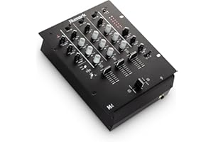 Numark M4 Mesa de Mezclas DJ de 3 Canales para Scratch, Instalable en Rack, con EQ de 3 Bandas, Entrada de Micro y Crossfader Reemplazable con Controles Inversión y Curva