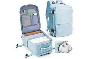 kibachev Ligera Mochila Viaje Cabina Avion 40x20x25 Hombre Mochilas de Viaje 20L con Zapatillero,Mochila Portatil Cabina 40x30x20 Mochila Mujer Trabajo Travel Backpack