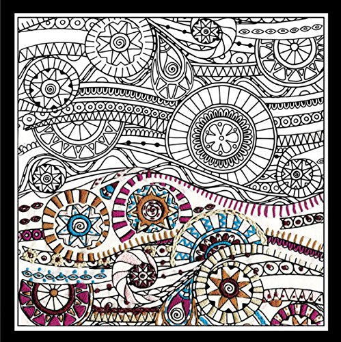 zenbroidery bedruckter Stoff "Wellen Stickerei Kit, Baumwolle, weiß