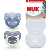 NUK First Choice Classic Day &amp; Night Baby Pacifier | 0-6 Months | Glow in the Dark Orthodontic Pacifiers | 95% Baby Acceptanc