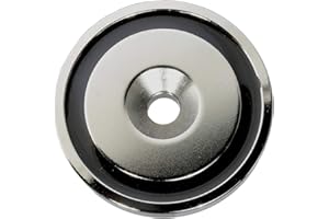 MAGNET-KAUF Aimant en néodyme avec perçage., 50 mm - 90 KG, argenté