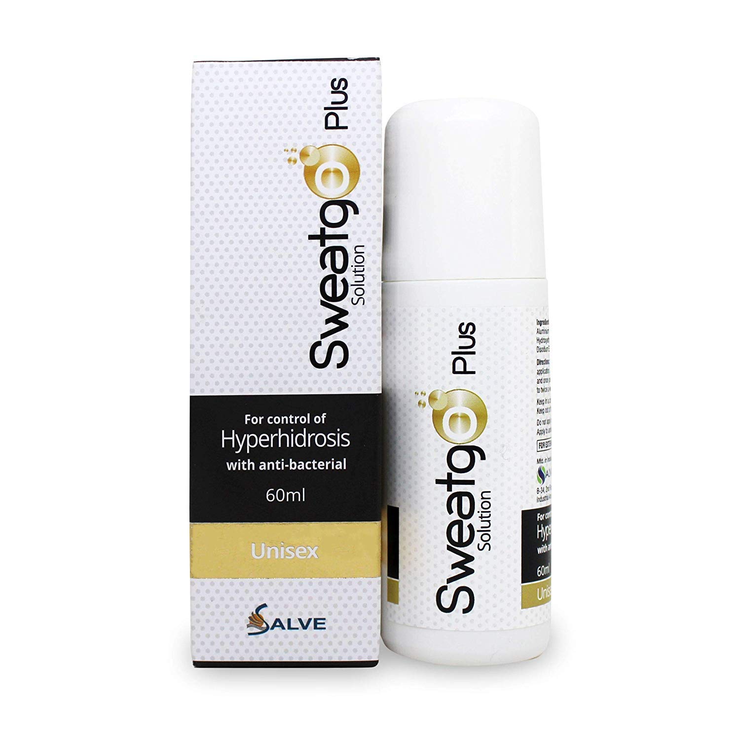 Salve Sweatgo Plus Anti-perspirant and Deodorant Effectively Controls Hyperhidrosis and Combat Bacterial Infections for Unise