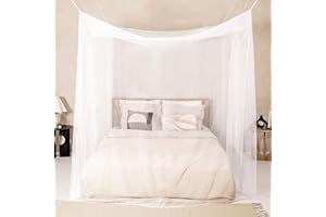 Sekey XXL Zanzariera per letto Doppio, Senza Entrata, Kit Completo per la Sospensione, Protezione Repellente Insetti, Facile e Veloce da Installare, 220x200x200cm, Bianco
