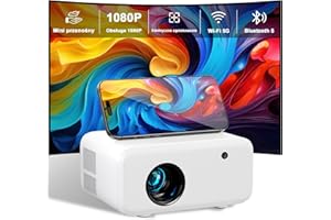 Mini Przenośny Projektor 2025 Upgraded, Visulapex V3 PRO Projektor 12000 Lumenów z Obsługą FHD 1080P, 50% Zoomem i Elektryczną Regulacją Ostrości, Projektor 5G WiFi Bluetooth dla iOS/Android/TV Stick