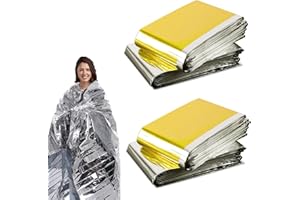 LPXVNJ 4 PCS Survival Blanket, Foil Blankets Emergency Blanket Thermal Blankets Ultra Thick Thermal Foil Blankets for Outdoors Camping, Hiking, Marathons, Emergency Supplies.