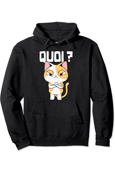 T-shirt "Chat M'épuise" - Sweat à Capuche Humour Chat - Cadeau Drôle Pour Fans De Chats