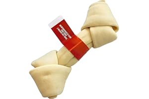 Mister zoo – Hueso Mordedor para Perros Hecho de Cuero 100% Natural Tamaño 6/7, Juguete Masticable de Piel Natural Deshidratada para el Cuidado Dental de Cachorros y Perros Grandes (Grande)