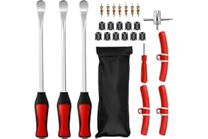 LPZMPZ Reifenheber Reifen Montiereisen 27 PCS Reifenmontierhebel Set, Reifenmontage Werkzeug Set mit 3 Rad Felge Protektoren, Montierhebel Werkzeug für Motorrad E Scooter Fahrrad Wagen Reifen