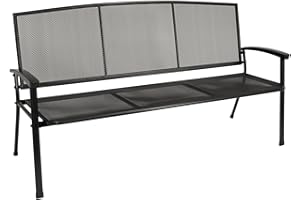 DEGAMO Gartenbank Rivo 3-sitzer XL 171cm, Stahl und Streckmetall, Farbe eisengrau, wetterfest, Outdoor