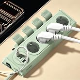 FULLTECH 4&rsquo;l&uuml; Akım Korumalı Priz, 2x USB-C + 1x USB-A, 15W Hızlı Şarj, 350J Darbe Koruması, 3680W / 16A, 2 Metre Kablolu &Ccedil;okl