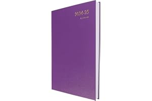 DEBDEN Collins Essential A4 Academic Year 2024-25 Day a Page Diary - Purple - Mid Year Academic Planner for Students and Teachers - ESSA41M.55-2425 - July 2024 to July 2025