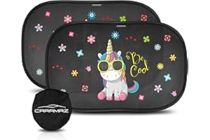 CARAMAZ Tendine Parasole Auto Bambini - Parasole Bambini Accessori Auto,2 Pezzi 51x31cm, Tende da Sole per Esterno, Protezione Solare Raggi UV