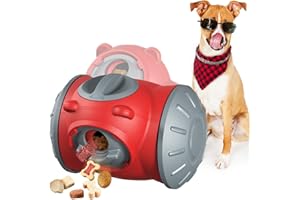 Duuclume Juguete de rompecabezas para perros, dispensador de golosinas para cachorros, perros pequeños, medianos y grandes, juguete interactivo para estimulación y enriquecimiento (rojo)