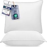 Utopia Bedding Pillow 65 x 65 cm Pack of 2, Hollow Fibre, White | Pack of 2 Pillows, Hollow Fibre Filling, Comfortable for Sl