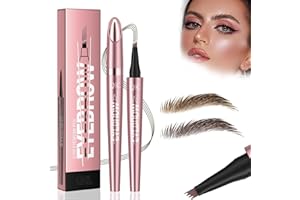 KKTONGXI Crayon à sourcils magique - Crayon à sourcils 3D résistant à l'eau avec 4 pointes pour un maquillage naturel durable et précis. (Brun clair)