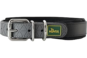 HUNTER wygodna obroża z miękkim neoprenem, 50 cm, czarna