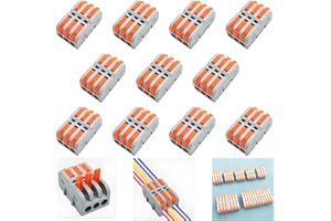 Lever Nut Connector, CESFONJER SPL-3M Wire Connectors Block, Compact Splicing Electrical Connectors Terminals Block, Quick Connection Terminal Cable Connector (11 Pcs)