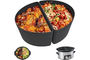 FROVEN 6 Quart Silikon Slow Cooker Trennwände Oval Verdickte, gewichtete & stabile wiederverwendbare Crockpot Einsätze kompatibel mit den meisten 6 Qt Crock Pot Slow Cookers Zubehör Auslaufsicher,