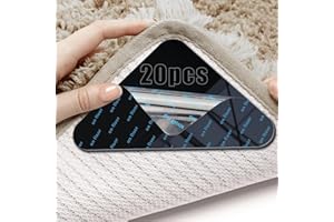 Mbsomnus Stopery do dywanów, 20 sztuk, antypoślizgowe podkładki pod dywan, podkładki samoprzylepne, wielokrotnego użytku, antypoślizgowe, nadają się do prania, do mocowania dywanów