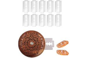 LONGHAO Lama Pane,Taglierina per Pane,Coltello da Pane,Coltello per Impasto,Lama Pane Coltello Pane,con 10 Lame,Bread Lame,per Modelli di Pasta di Pane Fai-Da-Te,Intagliare Modelli di Pane Crudo (#1)