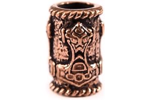BATTLE-MERCHANT Battle Merchant Perle de barbe Viking avec marteau de Thor Bronze