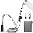 Campingdusche Mit Pumpe Tragbare Campingdusche Mit 6000 MAh Akku  IPX7,  Pumpe, 2m Schlauch, Zubehr-Set