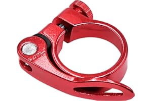 LICQIC 34.9 mm Bike Seat Post Clamp, Quick Release for MTB, Road, Casual Bike (Red)