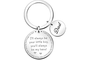 QMVMV Dad keyring Father’s Day Gift from Son - I'll Always Be Your Little Boy, You Will Always Be My Hero Keychain
