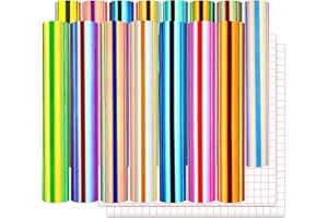 Lya Vinyl Vinilo Adhesivo Holográfico para Cricut 17 Hojas de Vinilo Holográfico (12" x 12") para Decoración del Hogar, Tazas, Ventanas, Cerámica y Fiestas Festivas