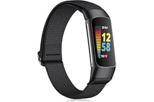 Fintie Elastyczna bransoletka kompatybilna z Fitbit Charge 5 – nylonowa bransoletka zastępcza, regulowana, rozciągliwa bransoletka do zegarka