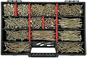 VB STARR INGENIOS FRACKMANN Lot de 1000 vis à bois et à panneaux d'aggloméré 3 x 12 à 4,5 x 80 mm avec 4 embouts TX et mallette d'assortiment, qualité professionnelle, fabriqué en Allemagne