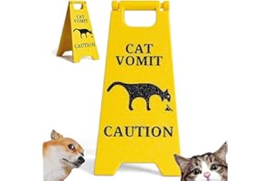ZEHAOKAY Katzen Kotzschild, 12 * 6 CM Lustige Gag Katzen Hunde Kotz Warnschilder, Cat Dog Vomit Sign, Katzen Hunde Kotz Hof Schild, Prank Geschenk Für Katzen Hundeliebhaber (Katze)