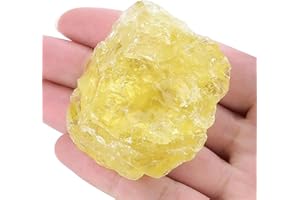 GUJOXILA 1.8"-2.2" Citrine Raw Rough Healing Crystals Natural Stones Rocks Gemstones Protection Reiki Tumbling Cabbing Divination Meditation Fountain Stone 1pcs