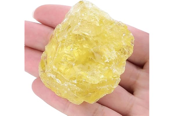 GUJOXILA 1.8"-2.2" Citrine Rough Stone Healing Crystals Gemstone | Large Natural Stones Rocks Gemstones Protection Reiki Divination Meditation Citrine Yellow Stone 1pcs