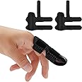 JINRUBY Finger Splint - 2 Pcs Full Coverage Trigger Finger Splint Finger Support Brace Finger Straightener Finger Protector Splints for Arthritis Pain Relief & Broken Knuckle Immobilisation (Black)