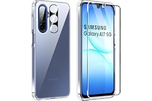 FDHYFGDY Funda para Samsung Galaxy A17 5G/4G / Galaxy A26 5G, Juego 3 en 1 Funda para para Samsung A17 5G / Samsung A26 5G Funda Protectora Integral, 1 película Protectora y 1 Protector de cámara