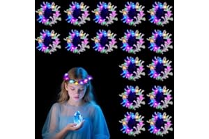 HIQE-FL Diademas de Luces LED,16 Piezas Diademas Luminosas con Plumas LED,Pluma LED Diadema Para Mujeres,Plumas De Diadema De Corona LED,Halloween,Navidad,Decoración de Fiestas