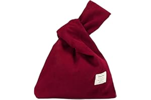 Anopo Small Corduroy Wristlet Wallet for Women Portable Wrist Bag Sleeve-Knot-Pouch