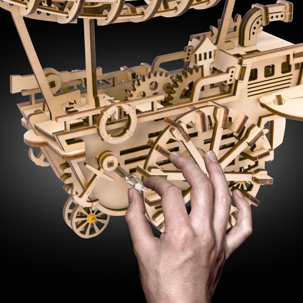 ROKR 3D Juegos de Rompecabezas de Madera con artesanía láser Cortada con Engranaje Modelo mecánico Juguetes de vehículo para Adultos niños 14 15 16 años de Edad y Superior - Imagen 5