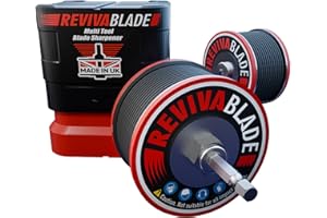 Revivablade® • Multi-Tool Blade Sharpener – Hex Arbor for Cordless Drills and Impact Drivers. Precision Sharpening of Multi-Tool Blades 35mm Wide. Suitable for Professional Trades and DIY.