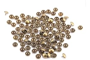 FDIT 100Pcs Tapisserie d'Ameublement Punaise Vintage Décorative de Meubles Canapé Rivet Clous Goupilles pour Porte en Bois de Tambour(6 * 12mm)